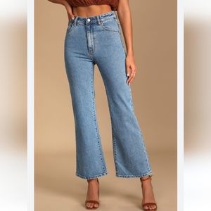 ROLLA'S Eastcoast Crop Flare High Rise Denim Jeans | Medium Blue | Size 28